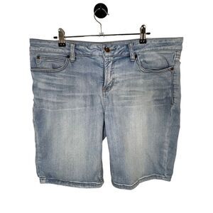 JCP Light Wash Mid-Rise Bermuda Denim Shorts